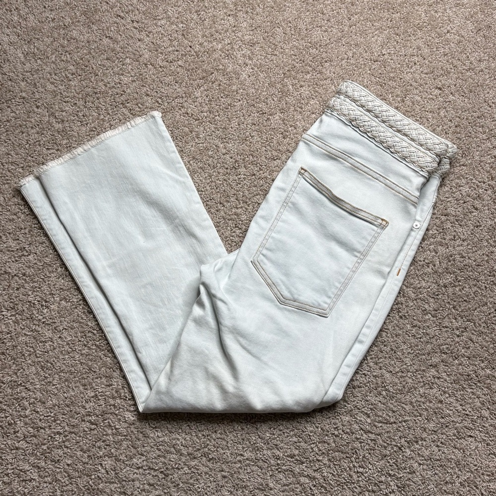 Veronica Beard Braided Waistband Flare Jeans